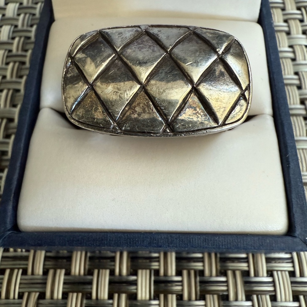 John Hardy Silver Diamond Pattern Ring - image 2